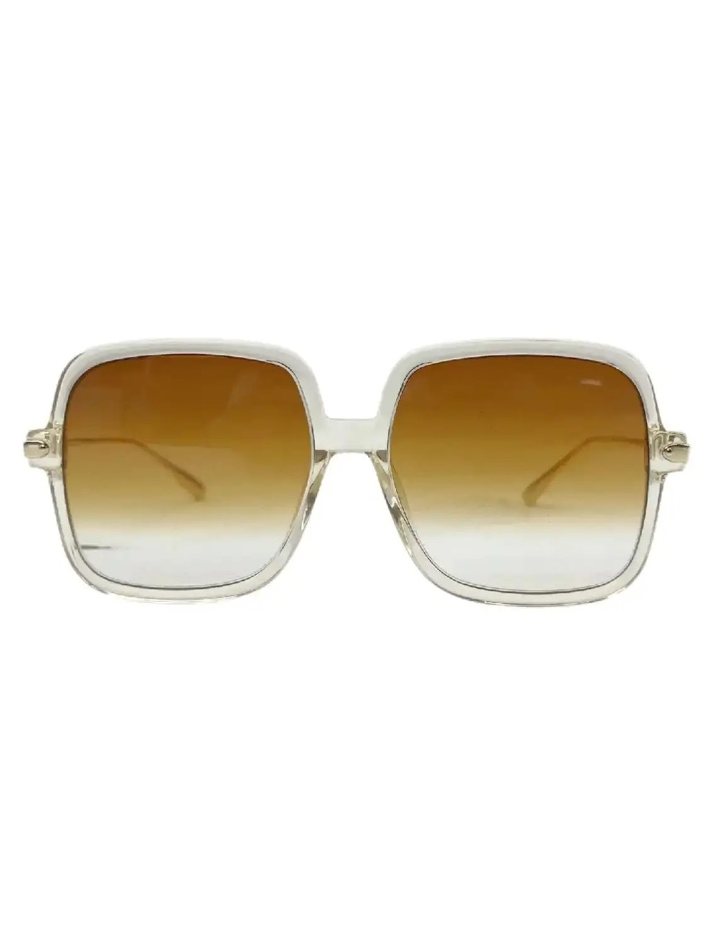 Dior Oversized Clear Frame Sunglasses with Brown Gradient Lenses